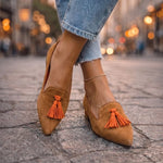 Women's Slip-On Flats Brushed Flannel Pointed Toe Cushioned Lining