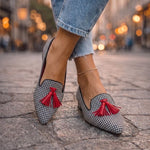 Women's Slip-On Flats Brushed Flannel Pointed Toe Cushioned Lining