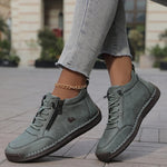 Women's Sneakers Ankle-Height Side-Zip Lace-Up Closure