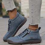 Women's Sneakers Ankle-Height Side-Zip Lace-Up Closure