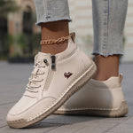 Women's Sneakers Ankle-Height Side-Zip Lace-Up Closure