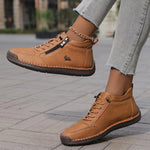 Women's Sneakers Ankle-Height Side-Zip Lace-Up Closure
