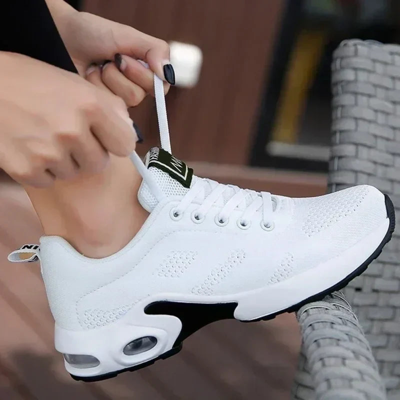 Women’s Sneakers Breathable Knit Slip-On Air-Cushioned Sole Non-Slip Grip