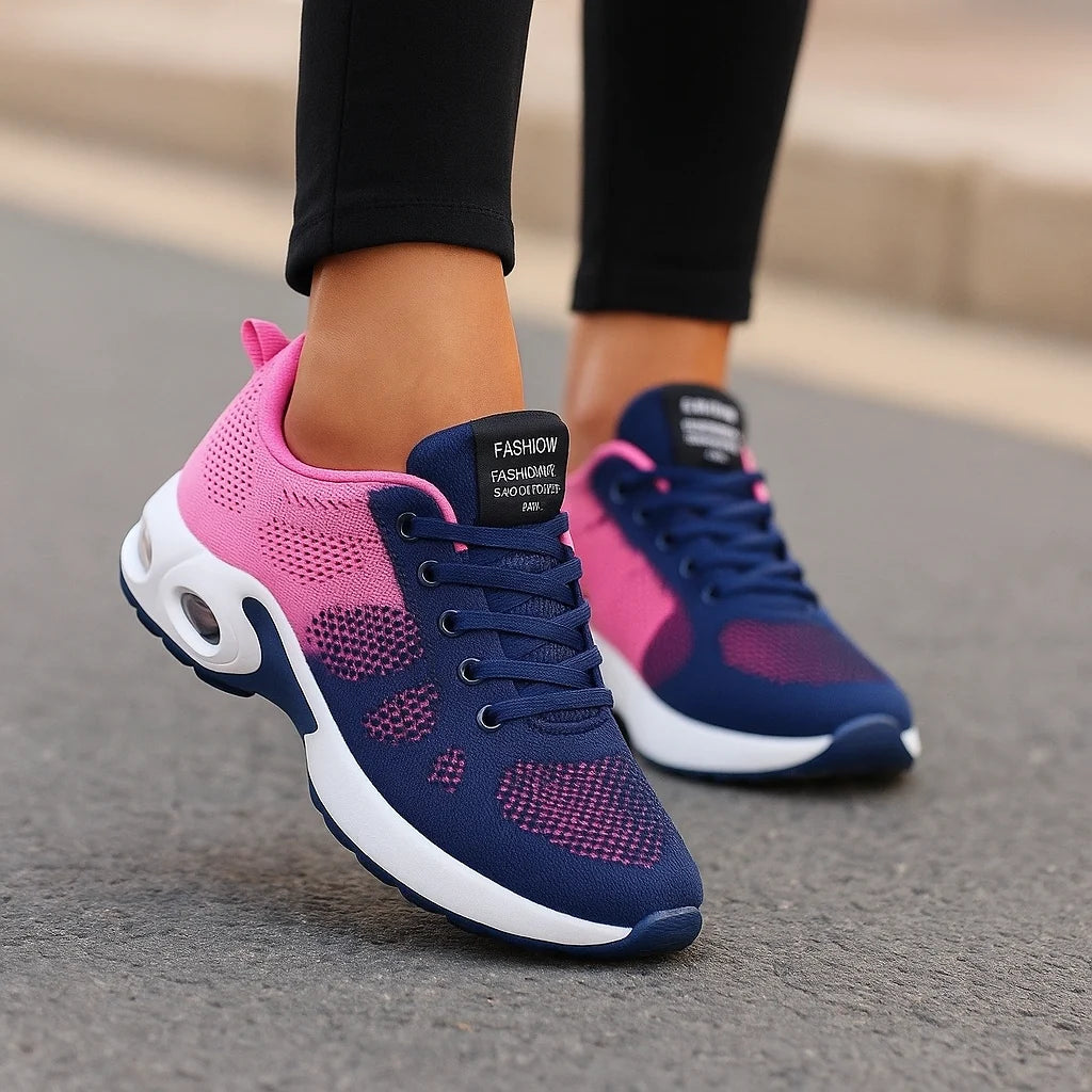 Women’s Sneakers Breathable Knit Slip-On Air-Cushioned Sole Non-Slip Grip