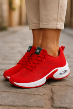 Women’s Sneakers Breathable Knit Slip-On Air-Cushioned Sole Non-Slip Grip