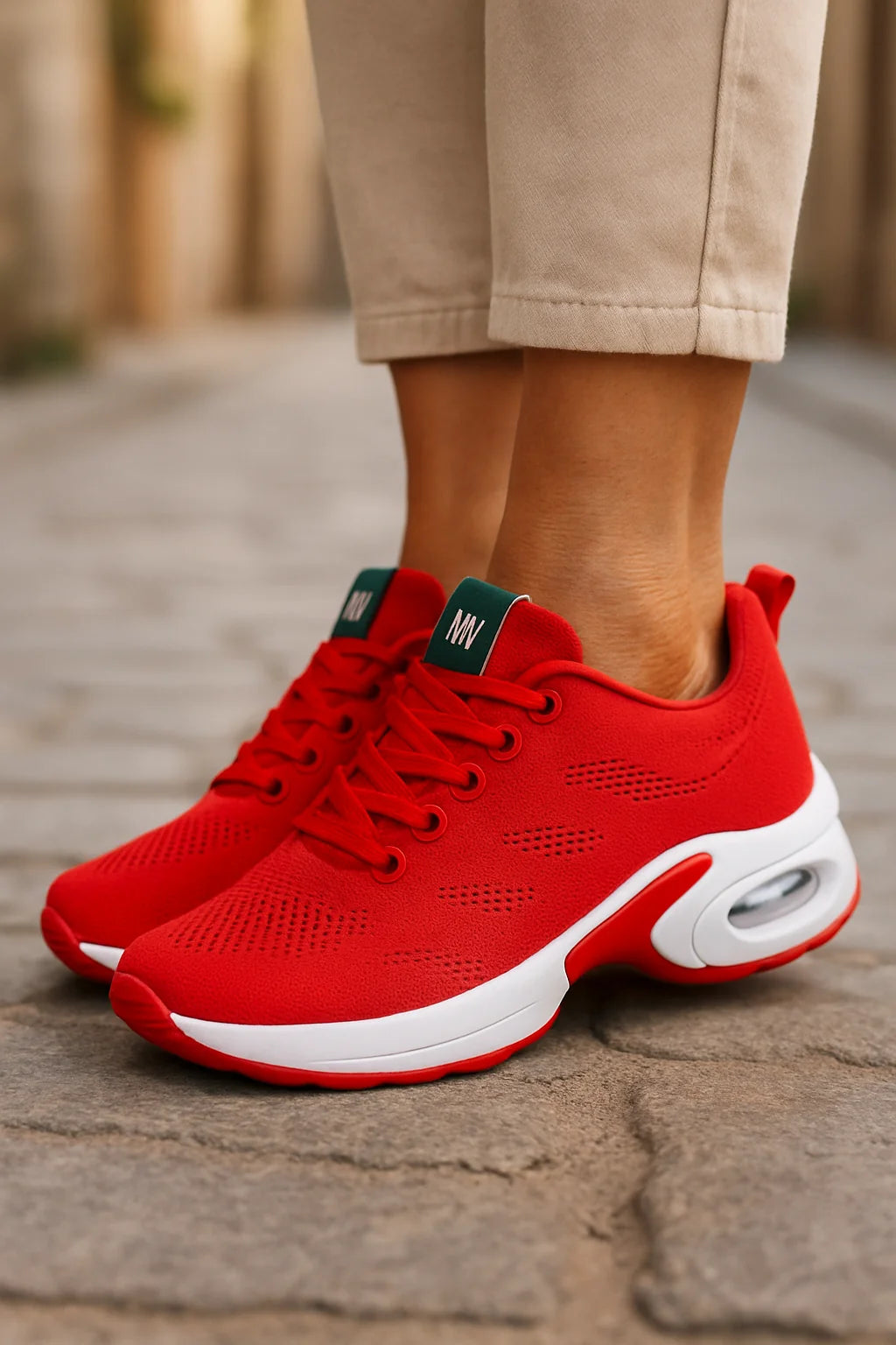 Women’s Sneakers Breathable Knit Slip-On Air-Cushioned Sole Non-Slip Grip