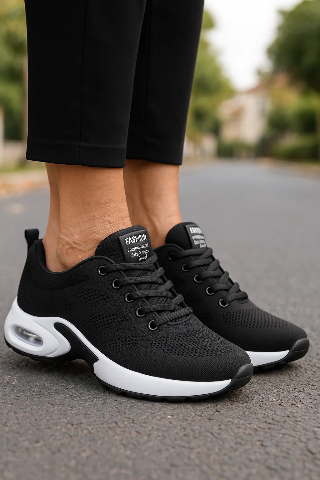 Women's Sneakers Breathable Knit Slip-On Cushioned Sole Non-Slip Grip