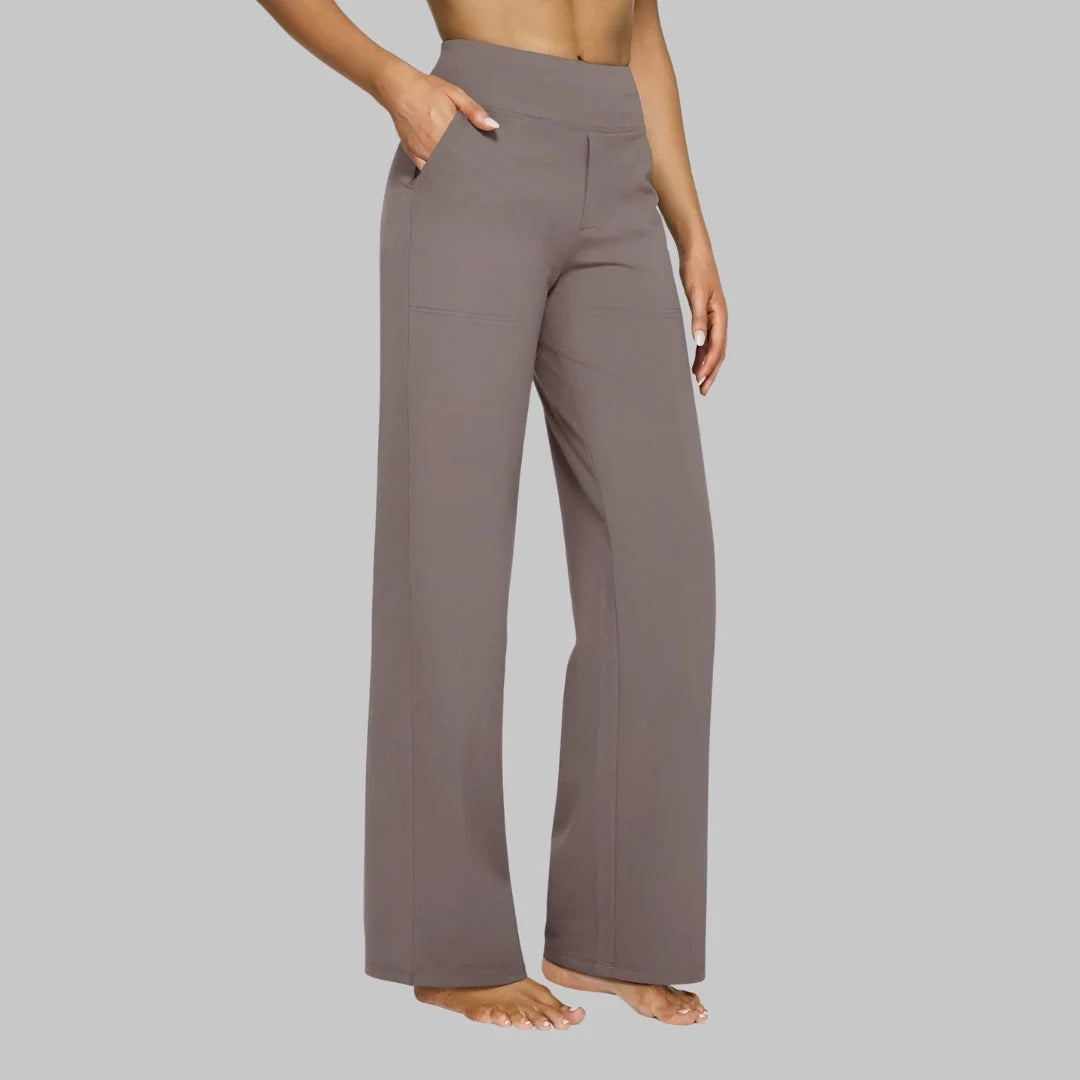 Women’s Stretch Pants High-Waisted Straight-Leg Breathable Stretch Fabric