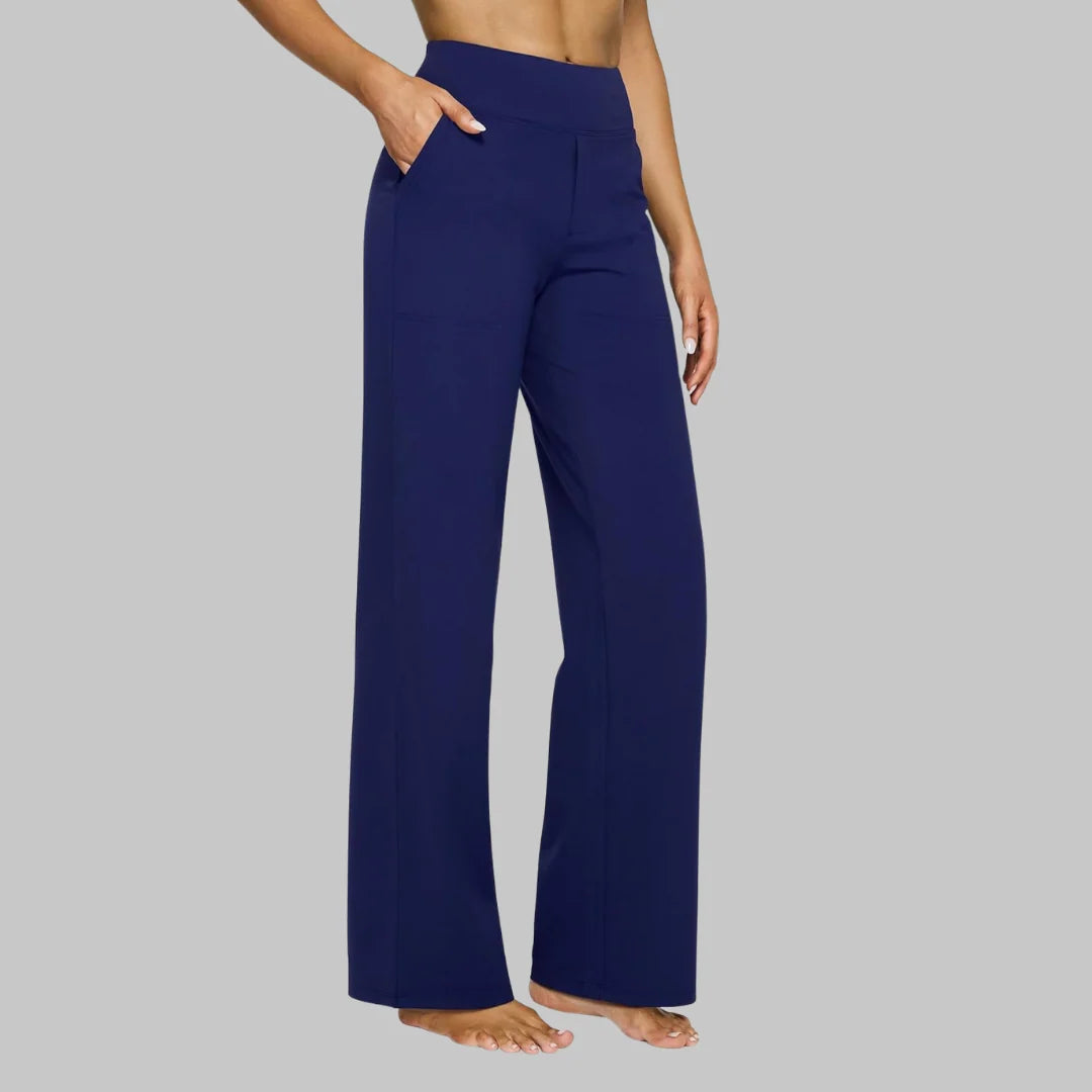 Women’s Stretch Pants High-Waisted Straight-Leg Breathable Stretch Fabric