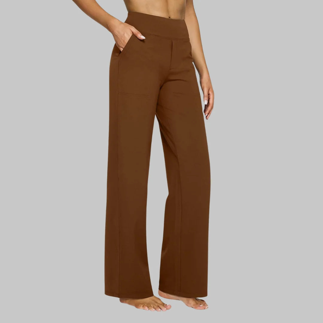 Women’s Stretch Pants High-Waisted Straight-Leg Breathable Stretch Fabric