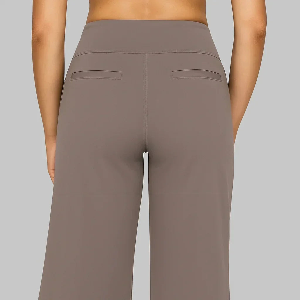 Women’s Stretch Pants High-Waisted Straight-Leg Breathable Stretch Fabric