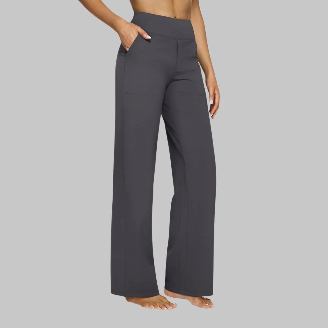 Women’s Stretch Pants High-Waisted Straight-Leg Breathable Stretch Fabric