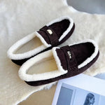 Women’s Suede Loafers Wool-Lined Rounded Toe Slip-On