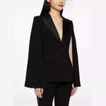 Women's Suit Set Cape Sleeve Blazer Flared Trousers