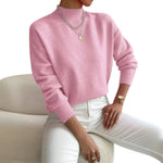 Women's Sweater Cotton Polo Collar Long Sleeve