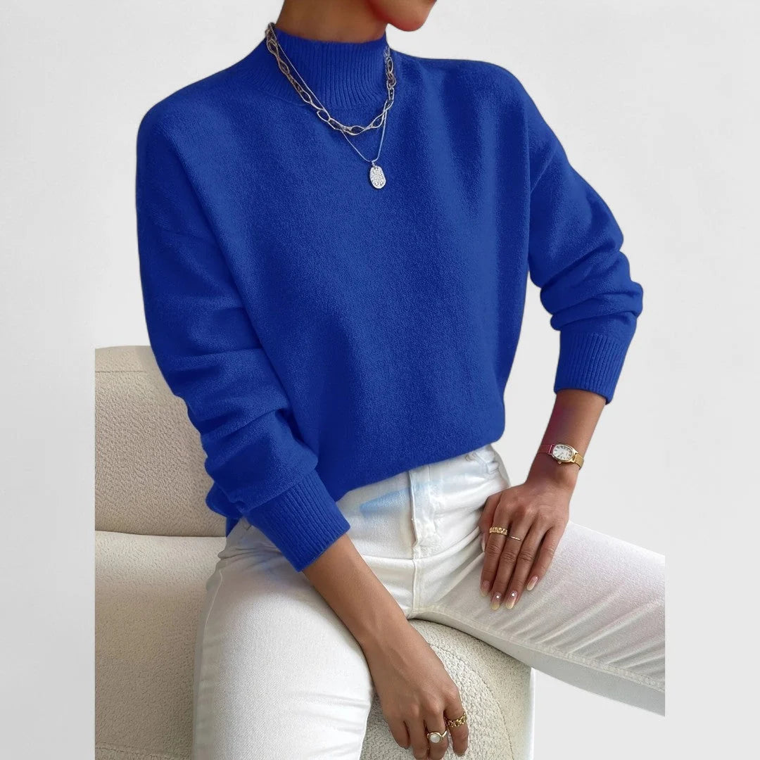 Women's Sweater Cotton Polo Collar Long Sleeve