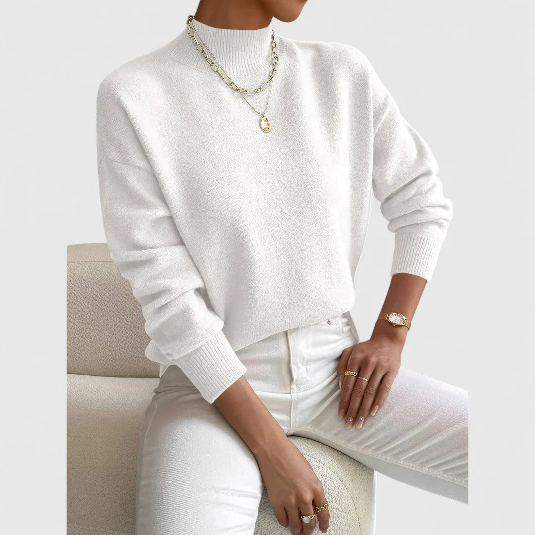 Women's Sweater Cotton Polo Collar Long Sleeve