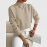 Women's Sweater Cotton Polo Collar Long Sleeve