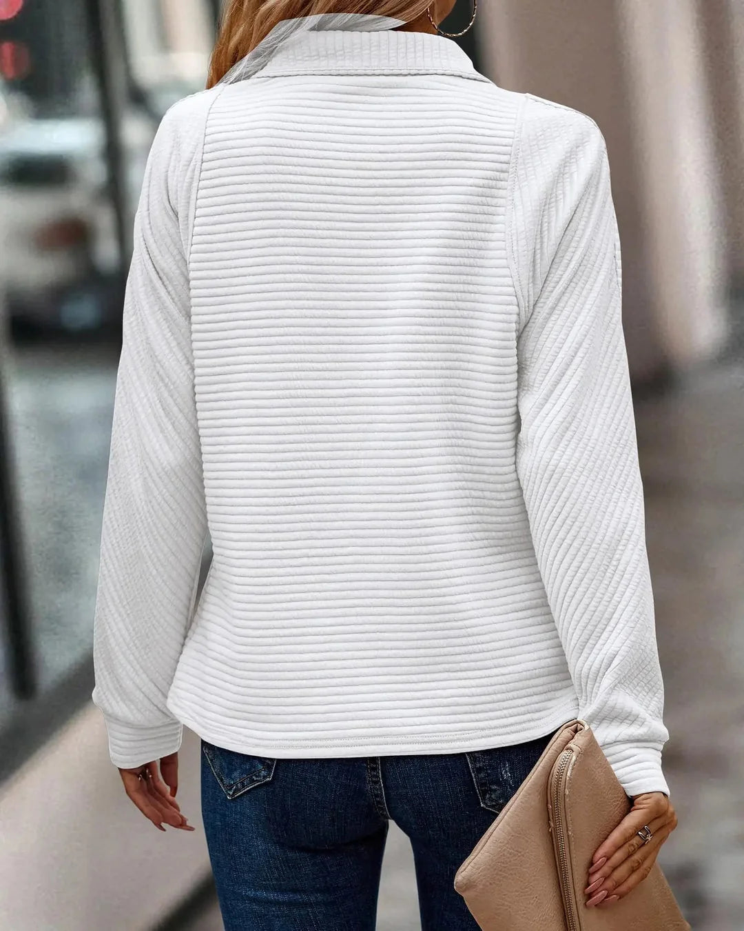 Women's Sweater High Neck Zip Closure Soft Insulating Knit