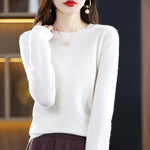 Women's Sweater Soft Lightweight Fine Knit Crew Neck Long Sleeve