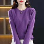 Women's Sweater Soft Lightweight Fine Knit Crew Neck Long Sleeve