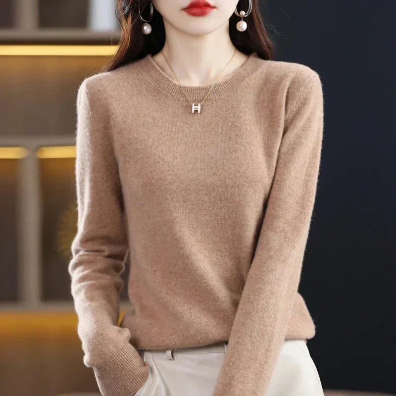 Women's Sweater Soft Lightweight Fine Knit Crew Neck Long Sleeve