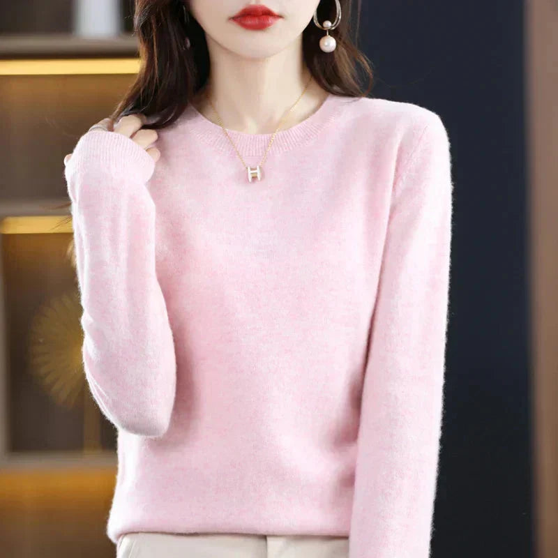 Women's Sweater Soft Lightweight Fine Knit Crew Neck Long Sleeve