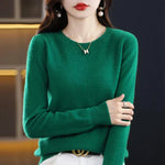 Women's Sweater Soft Lightweight Fine Knit Crew Neck Long Sleeve