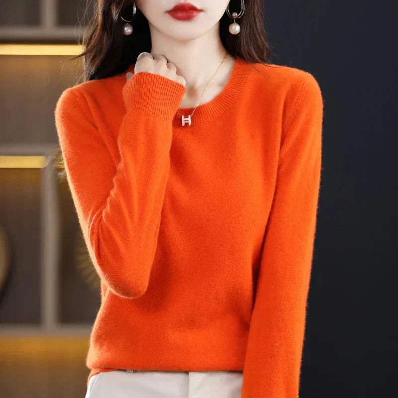 Women's Sweater Soft Lightweight Fine Knit Crew Neck Long Sleeve