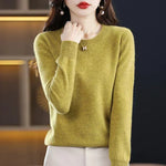 Women's Sweater Soft Lightweight Fine Knit Crew Neck Long Sleeve