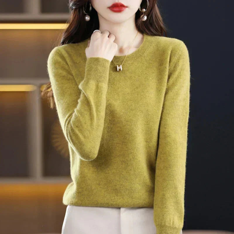 Women's Sweater Soft Lightweight Fine Knit Crew Neck Long Sleeve