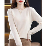 Women's Sweater Soft Lightweight Fine Knit Crew Neck Long Sleeve