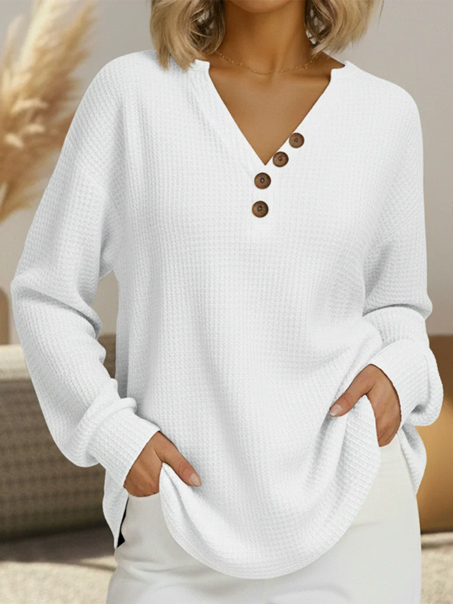 Women's Sweater Thick Waffle Knit Brushed Interior Warmth