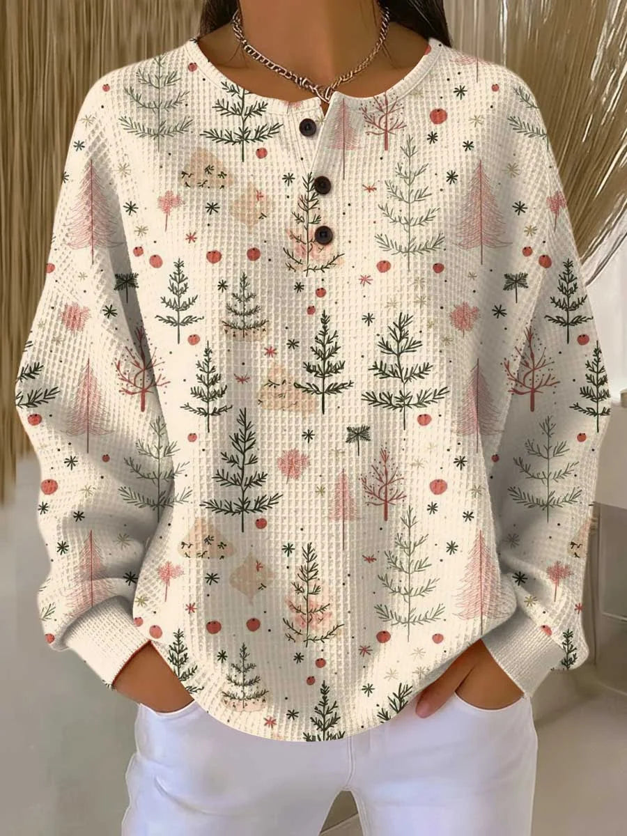 Women's Sweater Thick Waffle Knit Brushed Interior Warmth