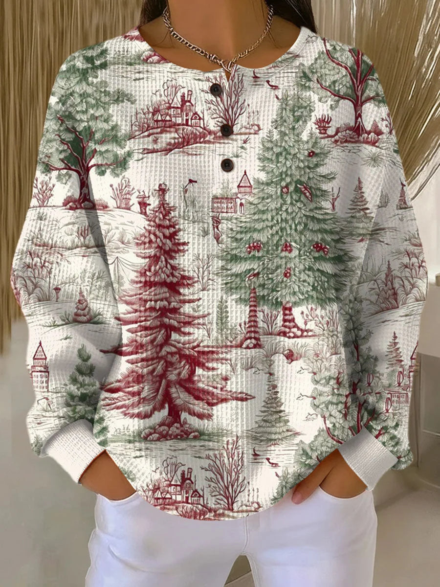 Women's Sweater Thick Waffle Knit Brushed Interior Warmth