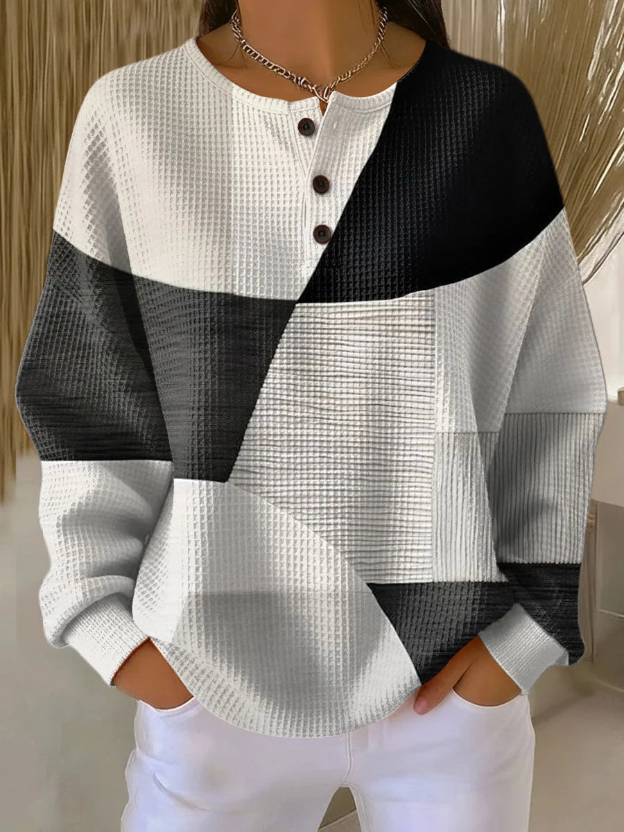 Women's Sweater Thick Waffle Knit Brushed Interior Warmth