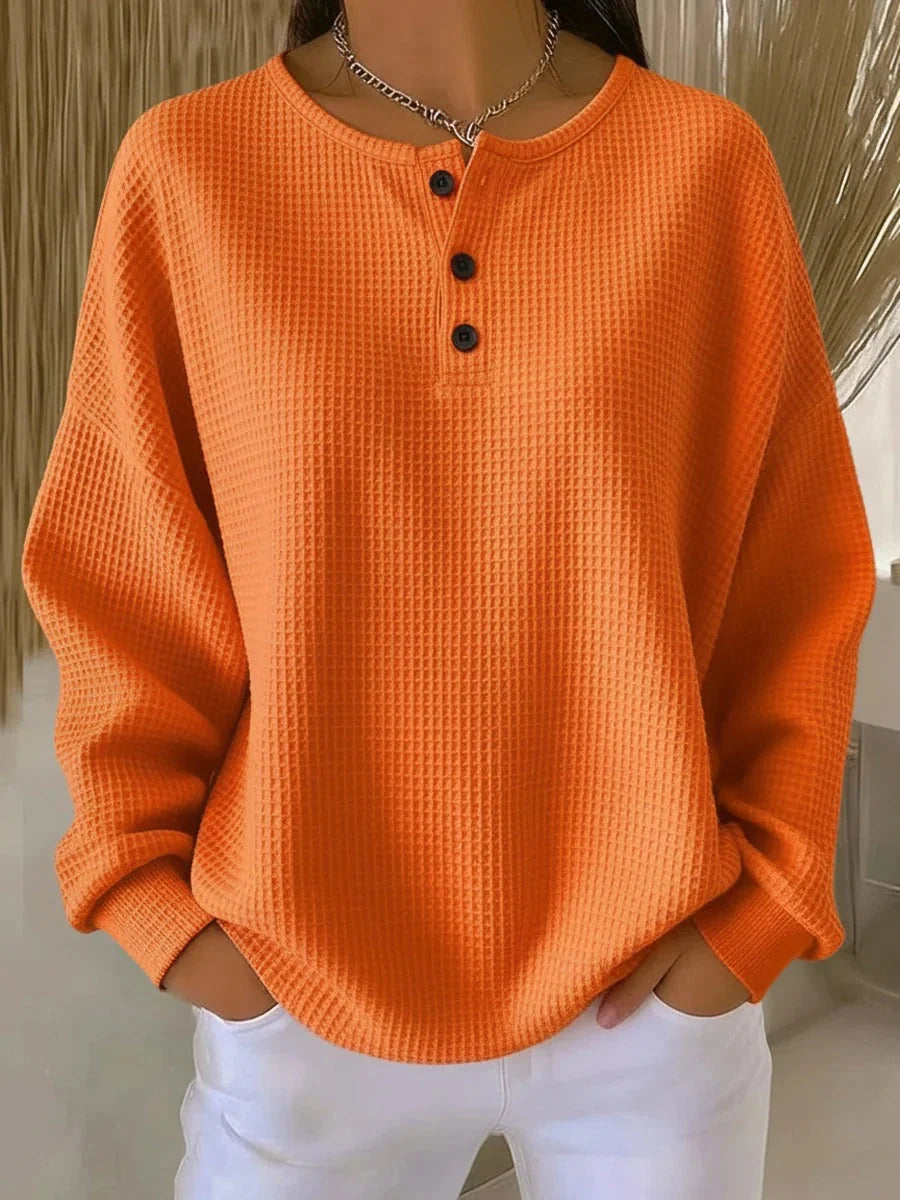 Women's Sweater Thick Waffle Knit Brushed Interior Warmth