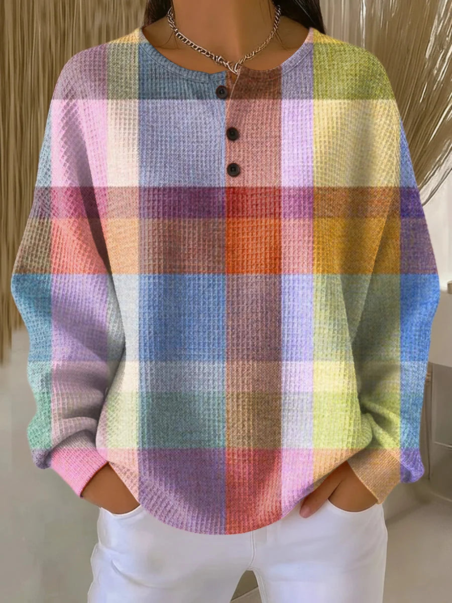 Women's Sweater Thick Waffle Knit Brushed Interior Warmth