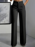 Women's Trousers High-Waisted Stretch Woven Fabric