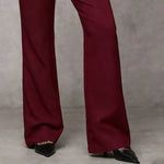Women's Trousers High-Waisted Wide-Leg Smooth Woven Fabric