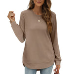 Women's Tunic Top Long Sleeve High-Low Hem Relaxed Fit