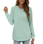 Women's Tunic Top Long Sleeve High-Low Hem Relaxed Fit