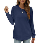 Women's Tunic Top Long Sleeve High-Low Hem Relaxed Fit