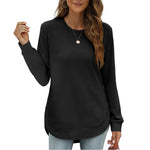 Women's Tunic Top Long Sleeve High-Low Hem Relaxed Fit