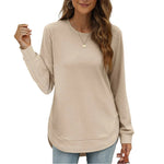 Women's Tunic Top Long Sleeve High-Low Hem Relaxed Fit
