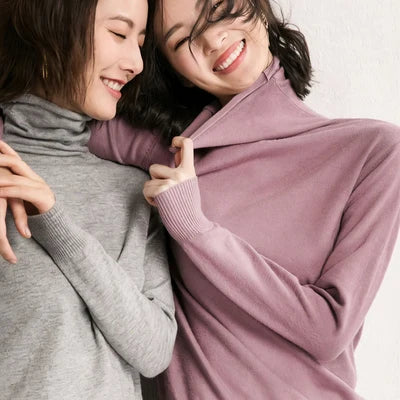 Women's Turtleneck Sweater Slim Fit Soft Breathable Comfort