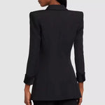 Women's Tuxedo Blazer Fitted Satin Shawl Lapel