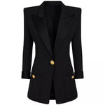 Women's Tuxedo Blazer Fitted Satin Shawl Lapel