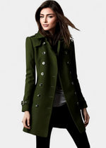 Women's Winter Coat Double-Breasted Tailored Midi