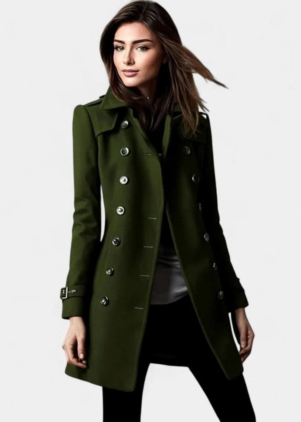Women's Winter Coat Double-Breasted Tailored Midi